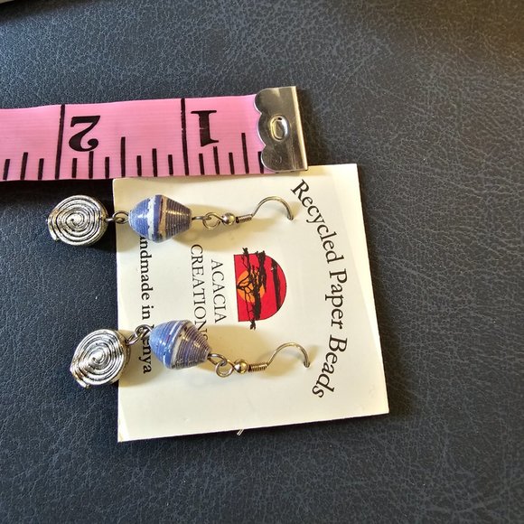 New Recycled Paper Beads Acacia Creation Artisan Necklace Earings Studio Kenya - Picture 11 of 14